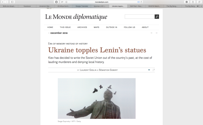 Le Monde Diplomatique: Ukraine topples Lenin’s statues